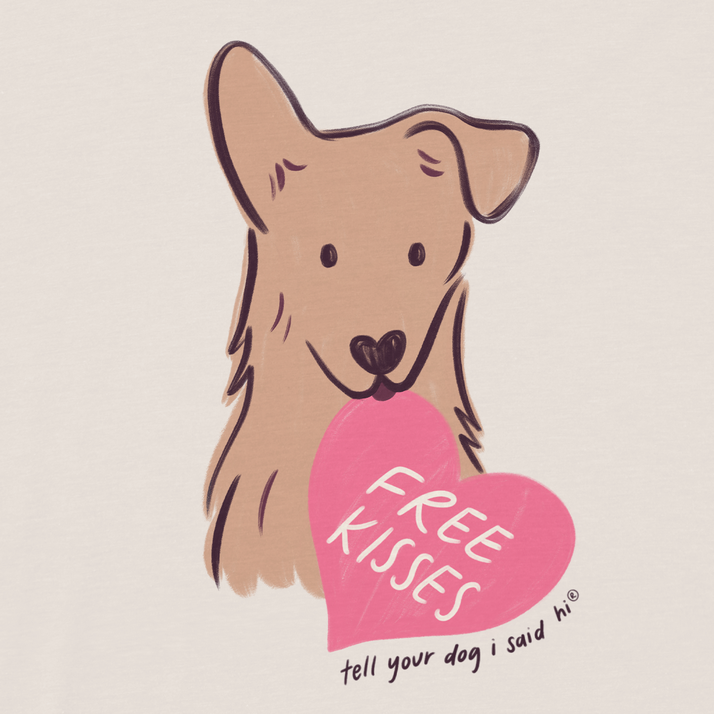 Puppy Kisses V-Neck - Bone