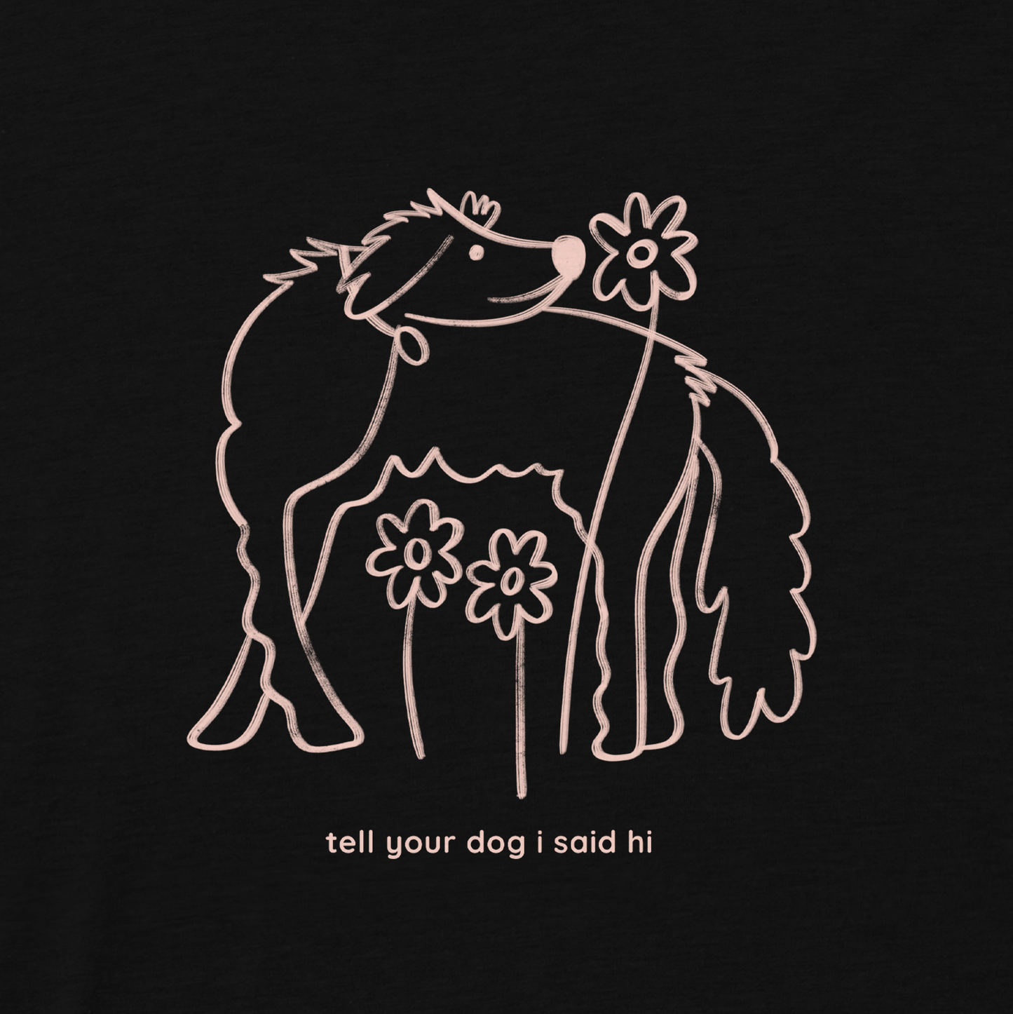 Flower Dog Tee - Black