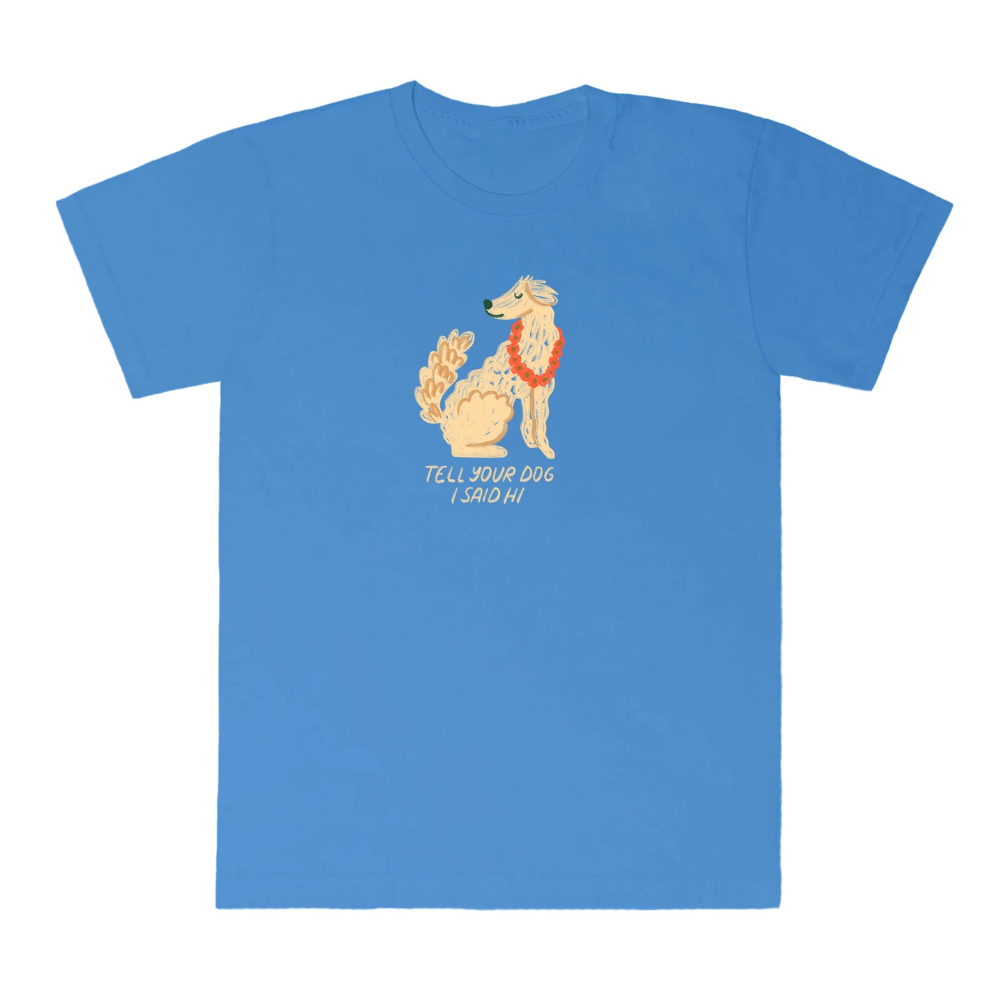Lei Dog Tee - Pacific Blue