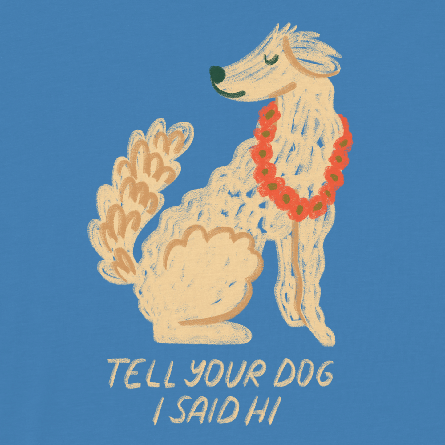 Lei Dog Tee - Pacific Blue