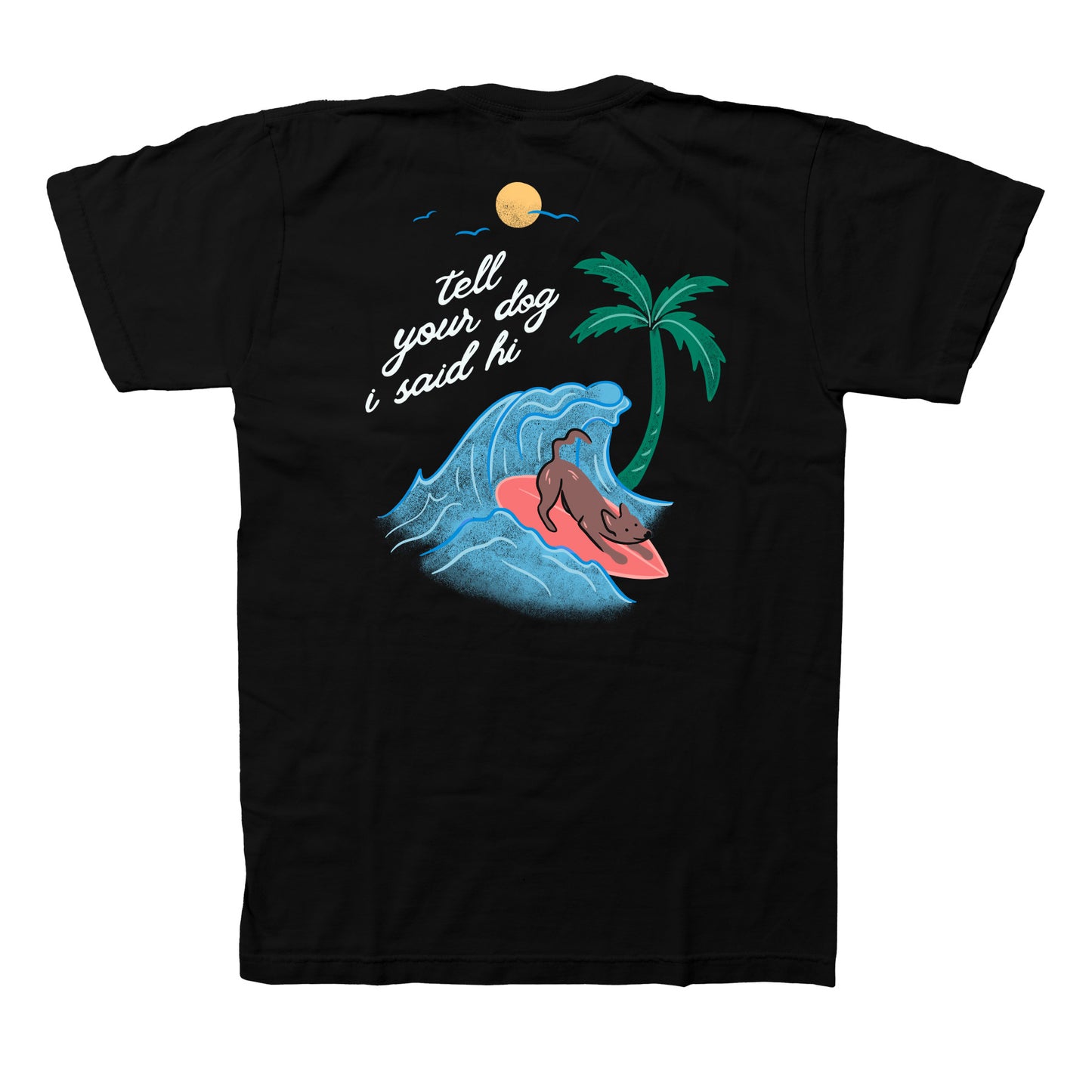 Surfing Dog Tee - Black