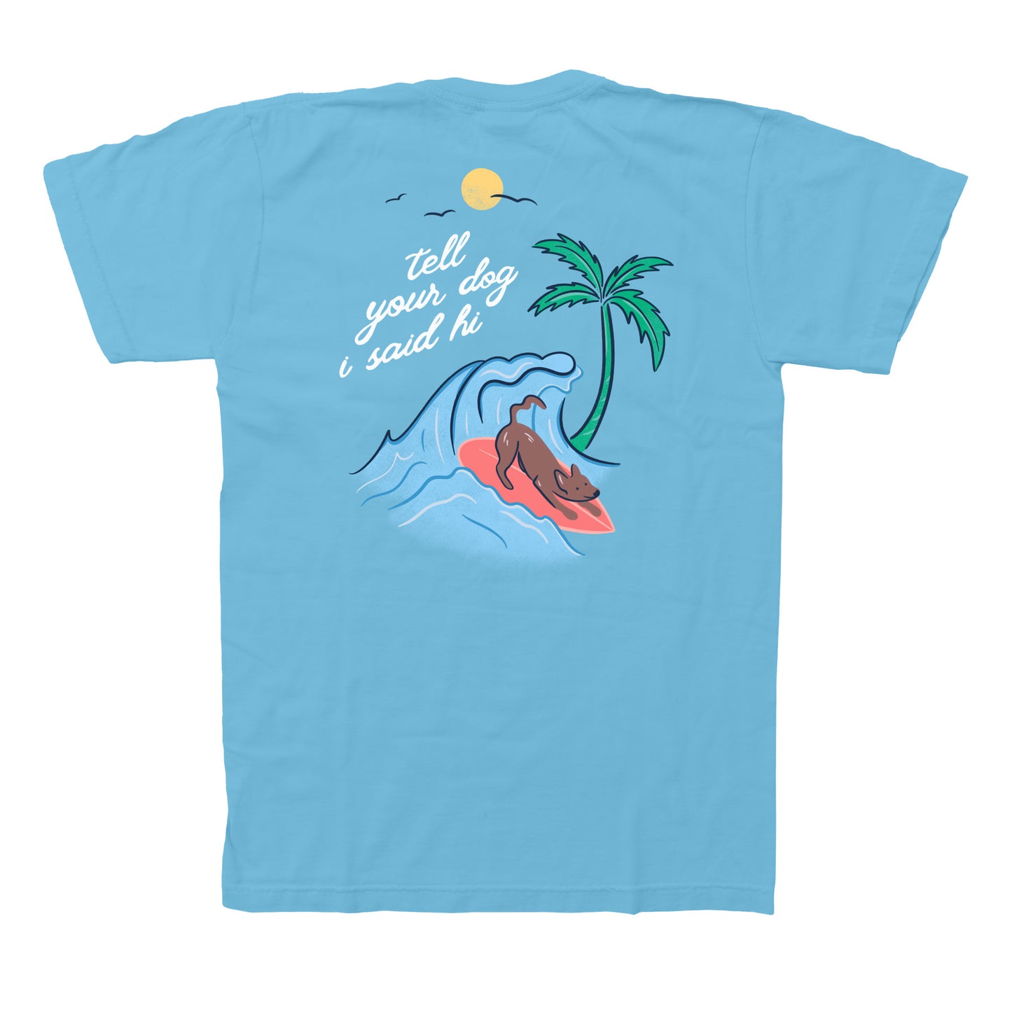 Surfing Dog Tee - Light Blue