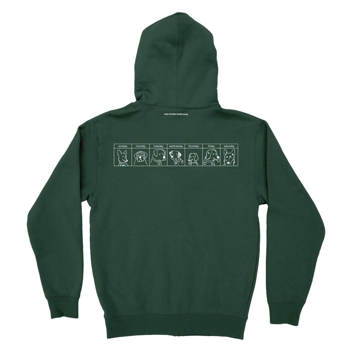 The Dogs Were Good Again Zip Hoodie - Alpine Green