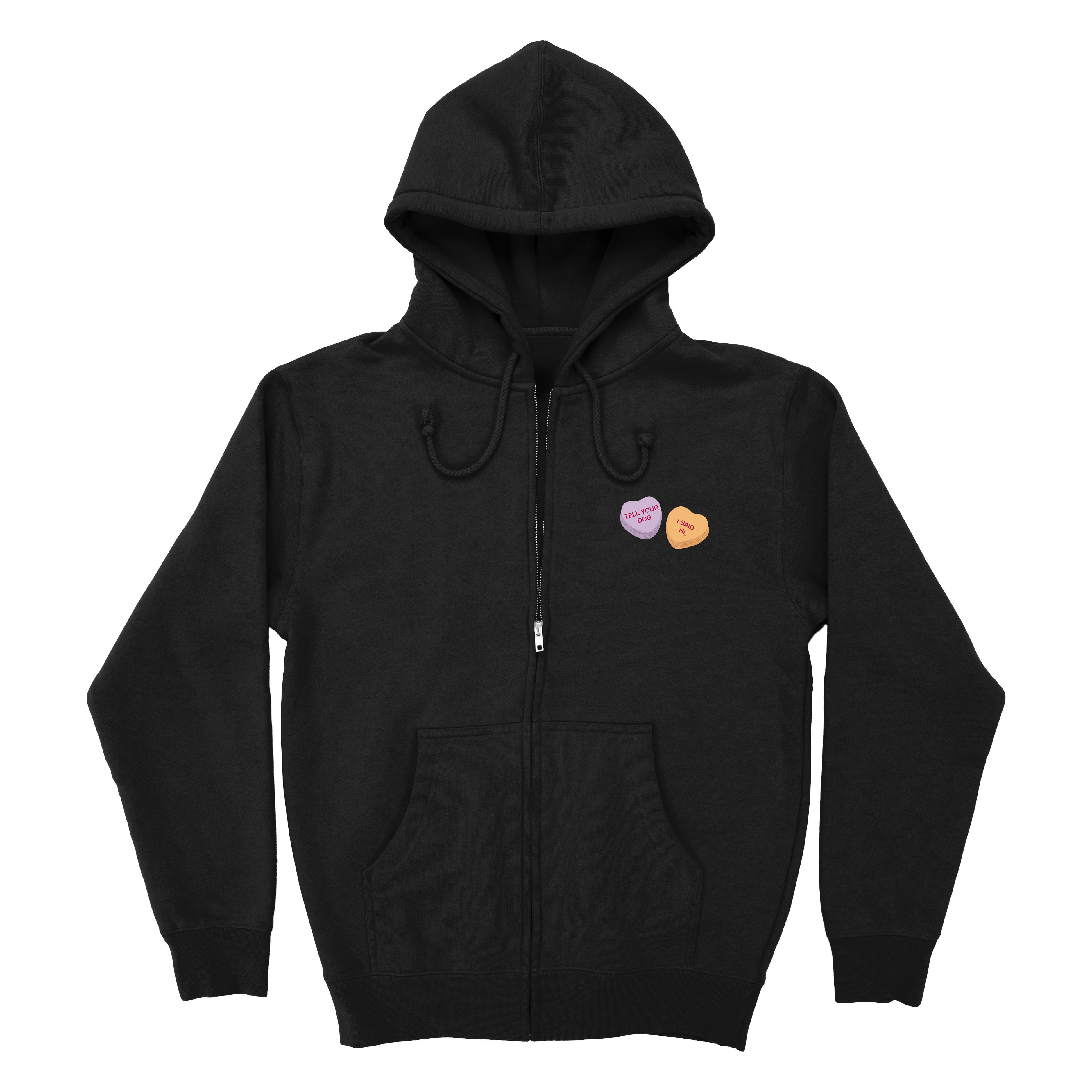 Candy Heart Zip Hoodie - Black – WeRateDogs