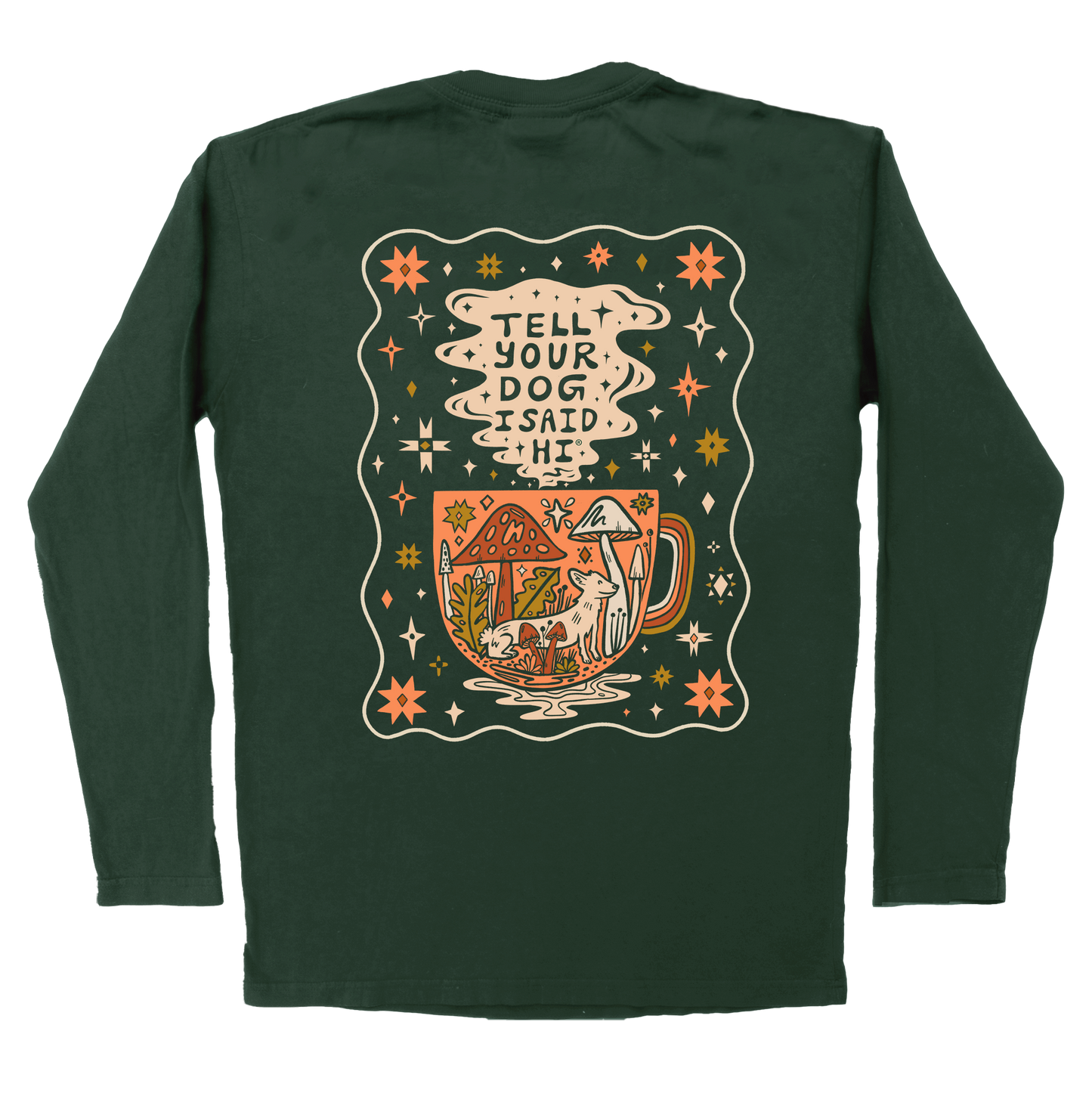 Cup of Cozy Pocket Long Sleeve - Dark Green