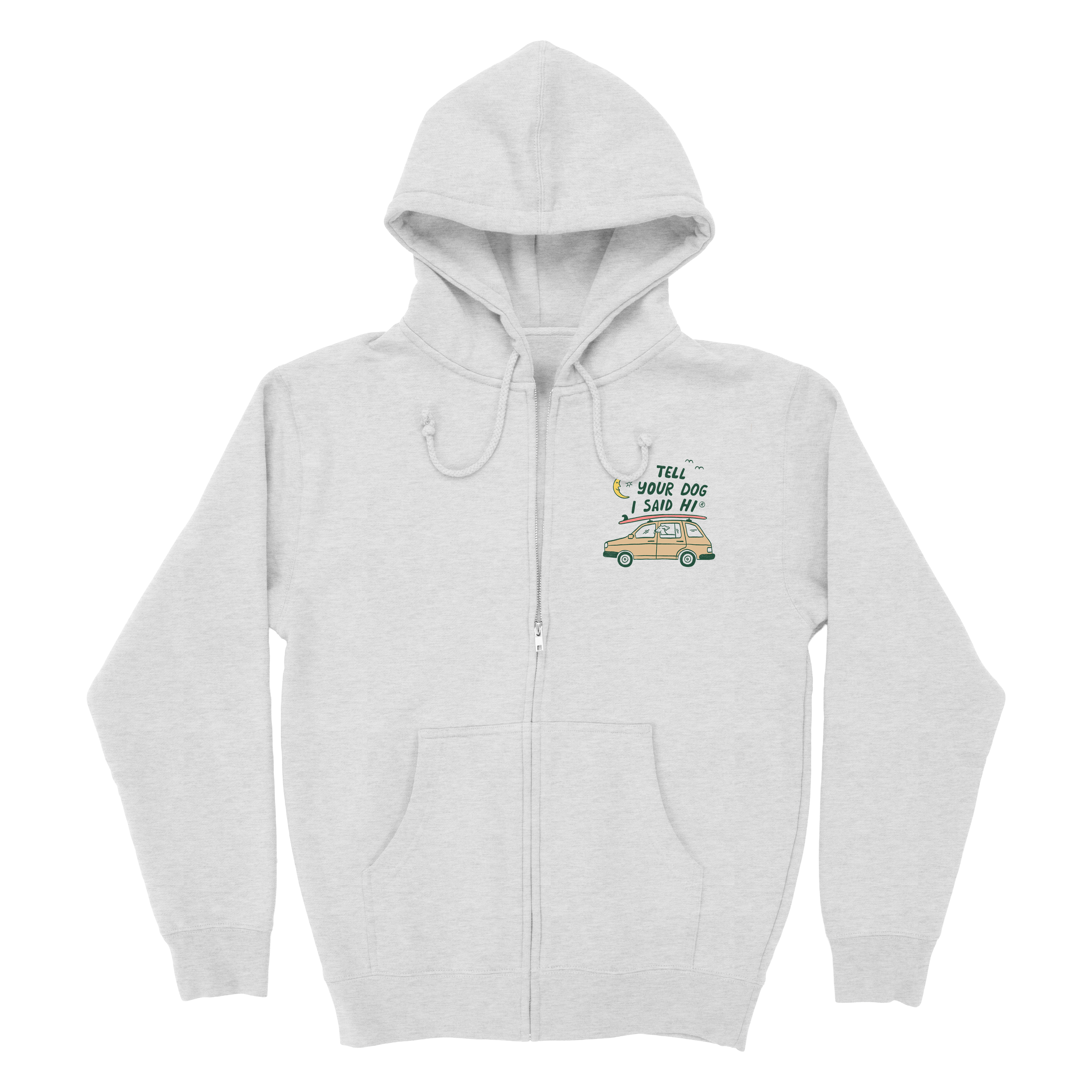 Road Trip Doodles Zip Hoodie - Ash Grey – WeRateDogs
