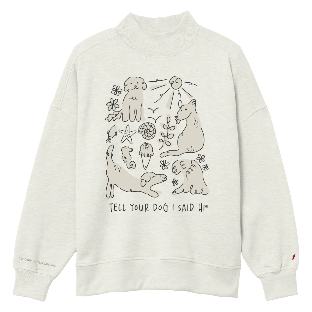 Coastal Doodles Mock Neck - Oatmeal Heather – WeRateDogs