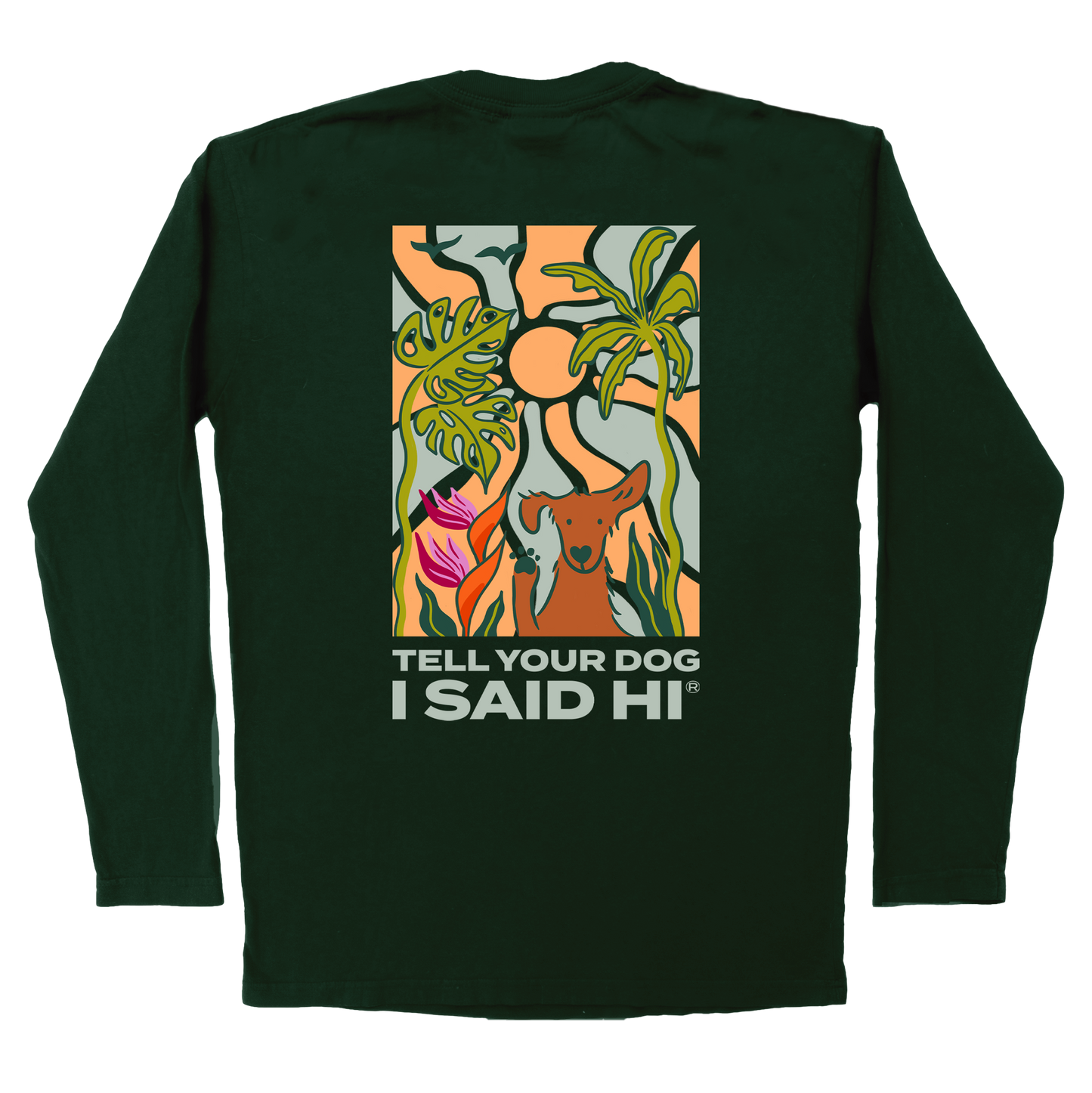 Island Time Long Sleeve Tee - Dark Green