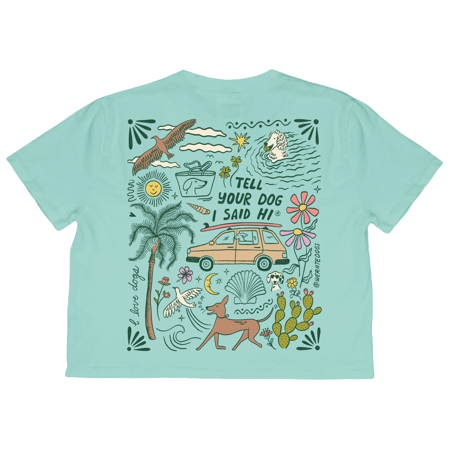 Roadtrip Doodles Crop Top - Mint