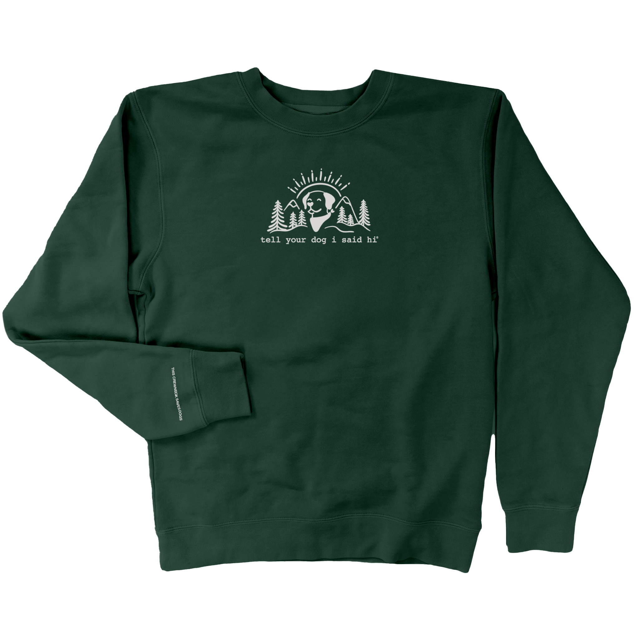 Summit Pup Crewneck - Dark Green – WeRateDogs