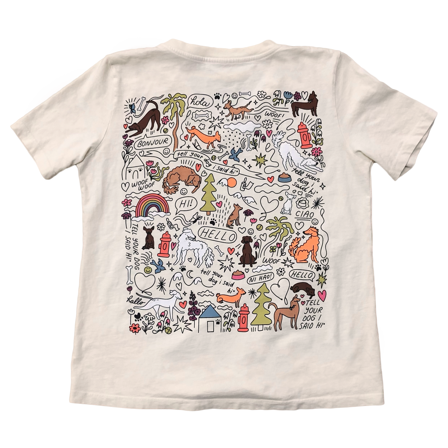 Community Doodle Womens V-Neck Tee - Bone