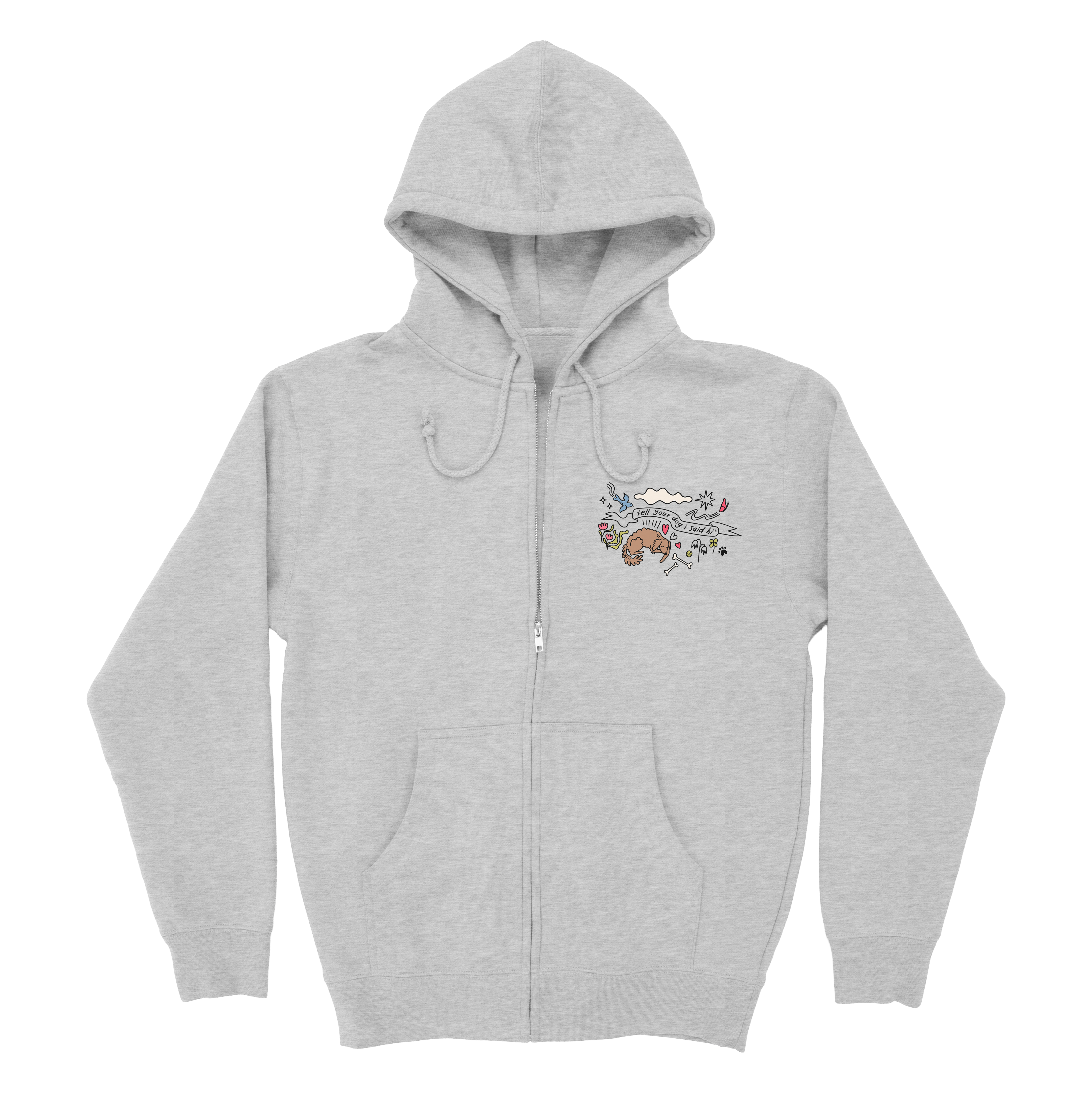 Community Doodle Zip Hoodie - Heather Grey – WeRateDogs Community Doodle Zip Hoodie - Heather Grey – WeRateDogs