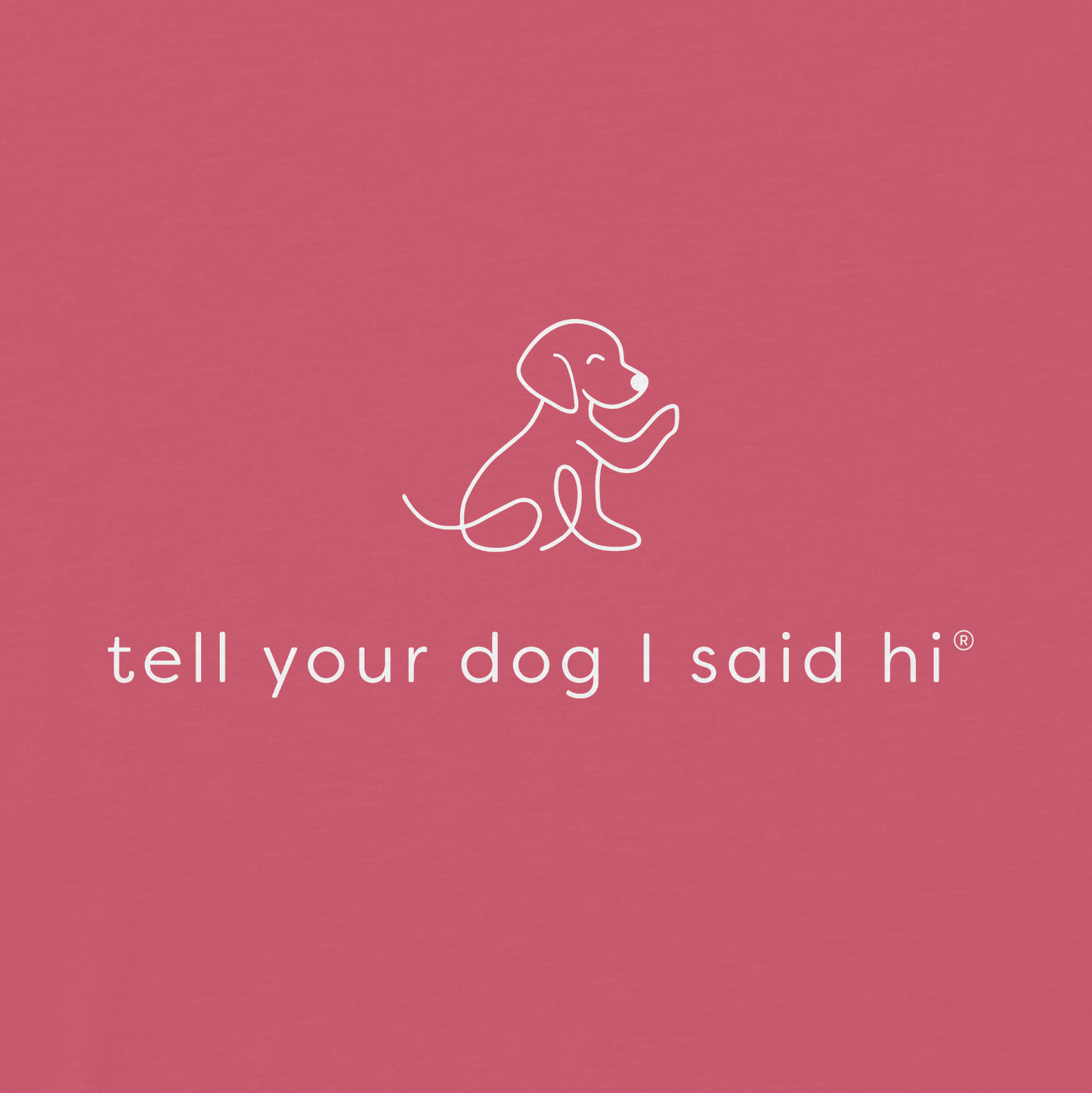 Waving Dog Long Sleeve Tee - Pink