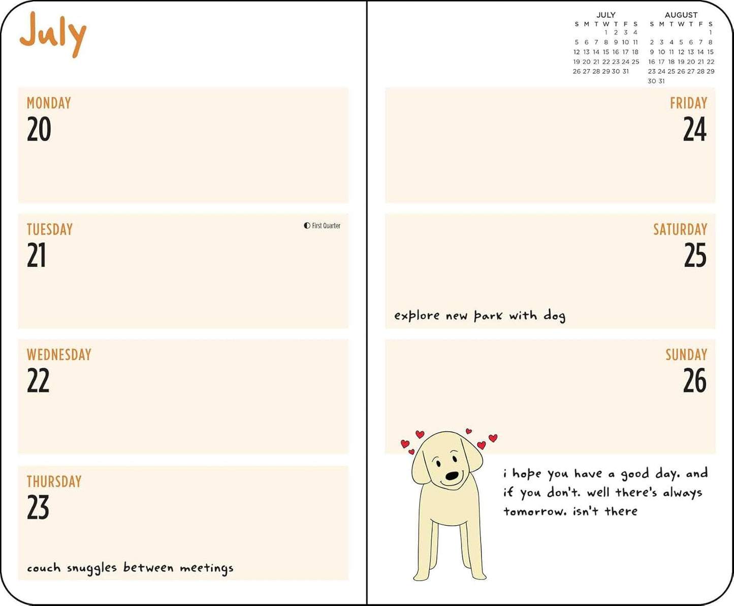Thoughts of Dog 12-Month 2026 Weekly/Monthly Planner Calendar