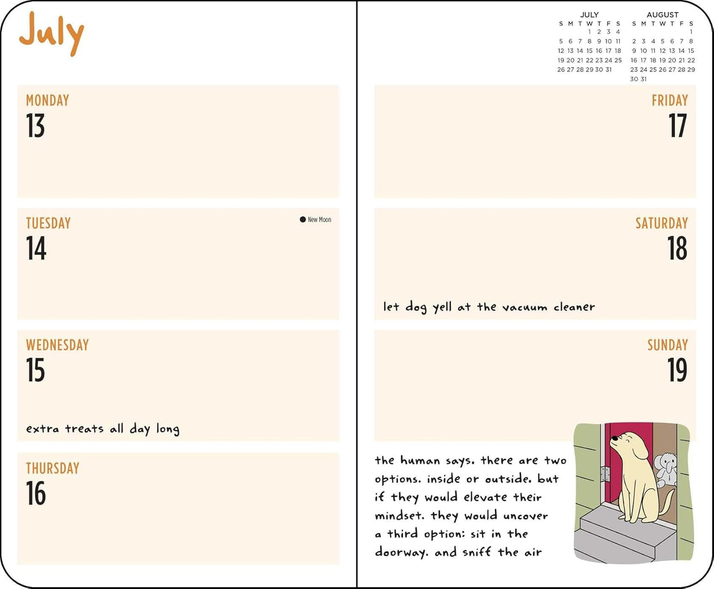 Thoughts of Dog 12-Month 2026 Weekly/Monthly Planner Calendar