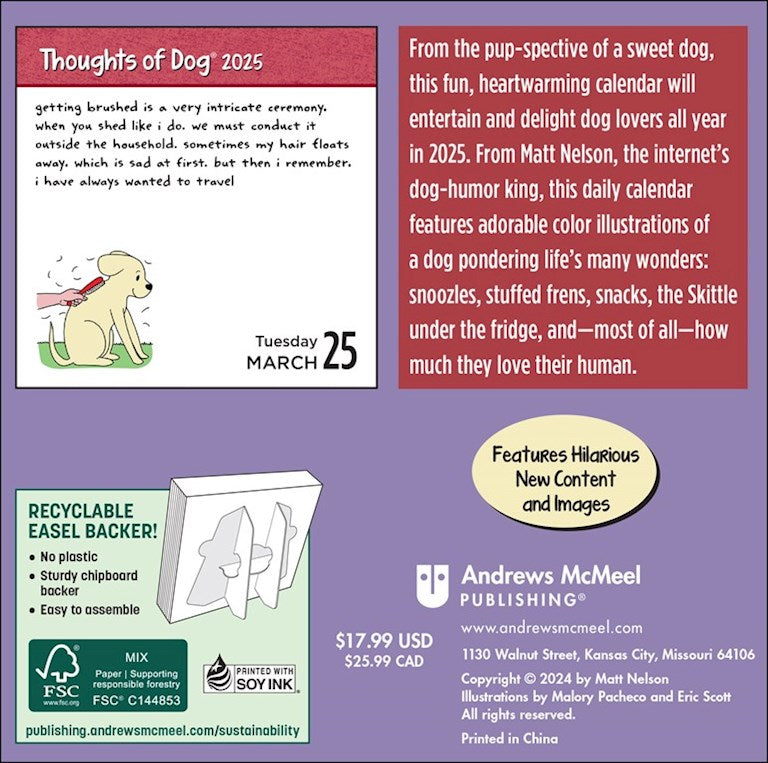 Thoughts of Dog 2025 Day-to-Day Calendar