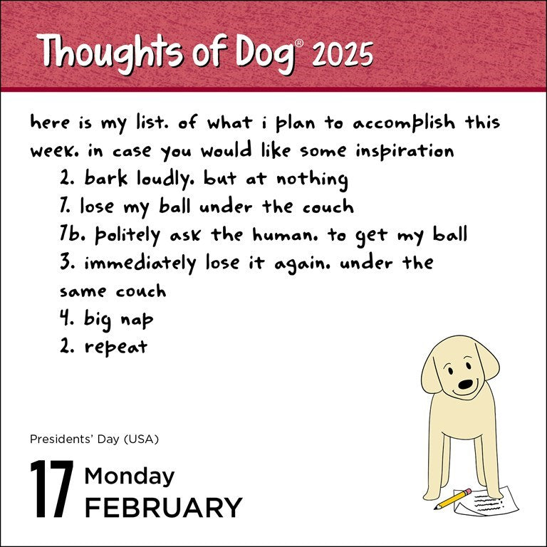 Thoughts of Dog 2025 Day-to-Day Calendar