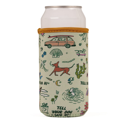 Slim Can Drink Sleeve - Roadtrip Doodle - 12oz