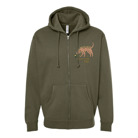 Sniff Sniff Zip Hoodie - Army