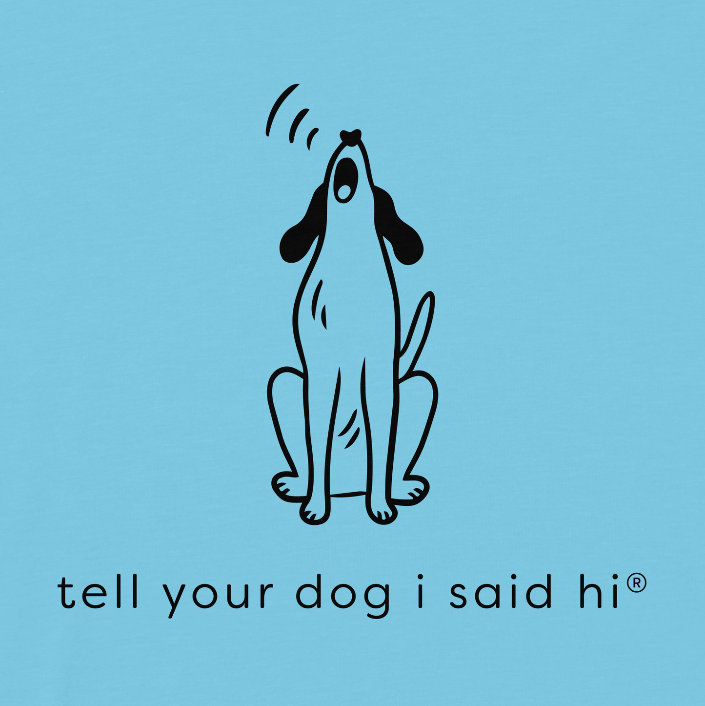 Howling Dog Tee - Light Blue