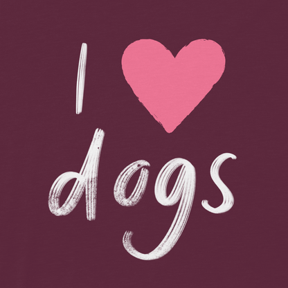 I Heart Dogs V-neck Tee - Plum