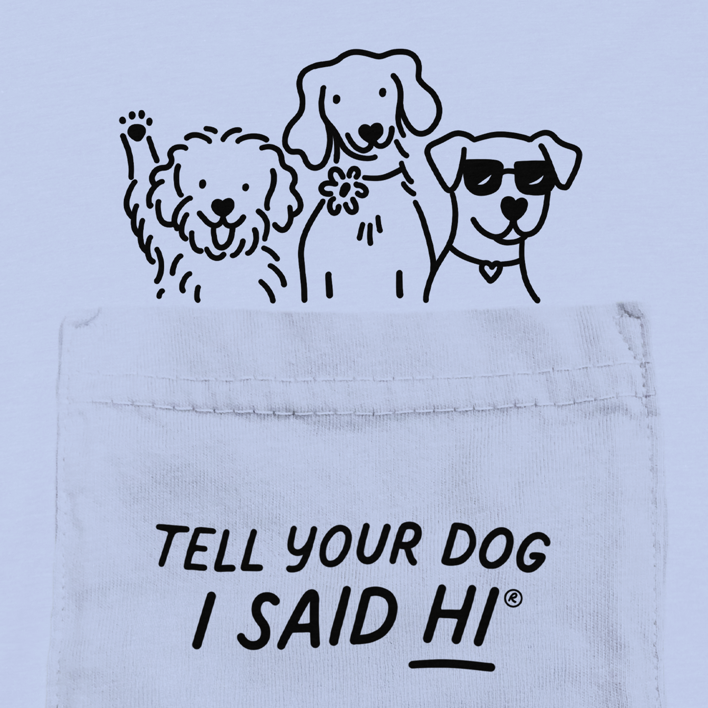 Pawket Pals Tee - Snowy Blue