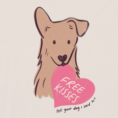 Puppy Kisses V-Neck - Bone