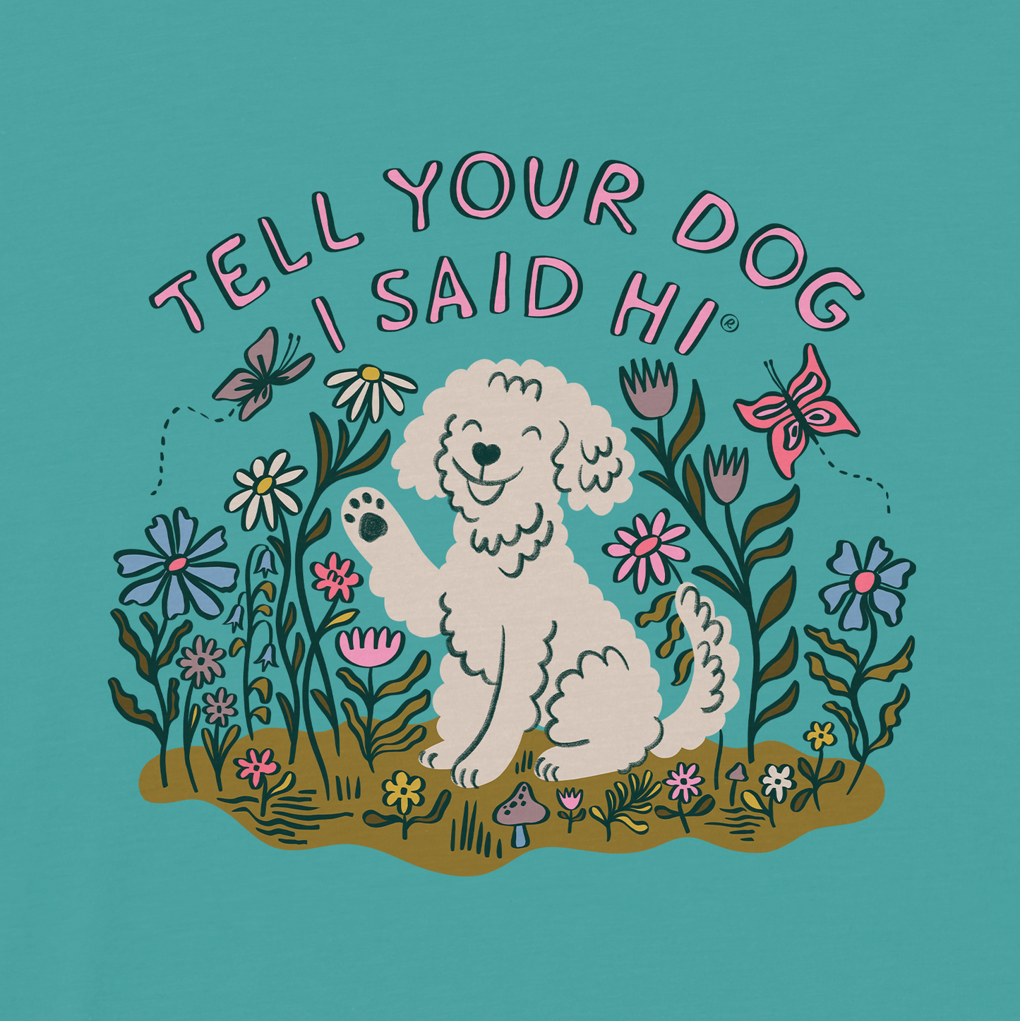 Hello Spring Tee - Spring Teal