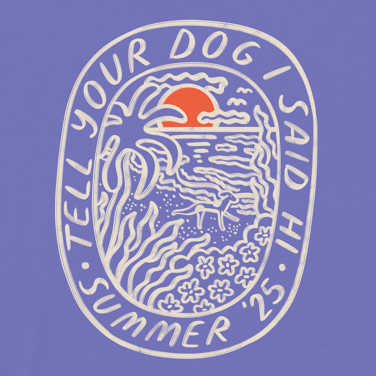 Beach Badge Tee - Periwinkle
