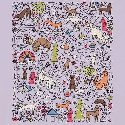 Community Doodle Long Sleeve Tee - Lavender
