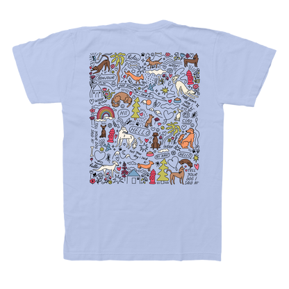 Community Doodle Tee - Snowy Blue