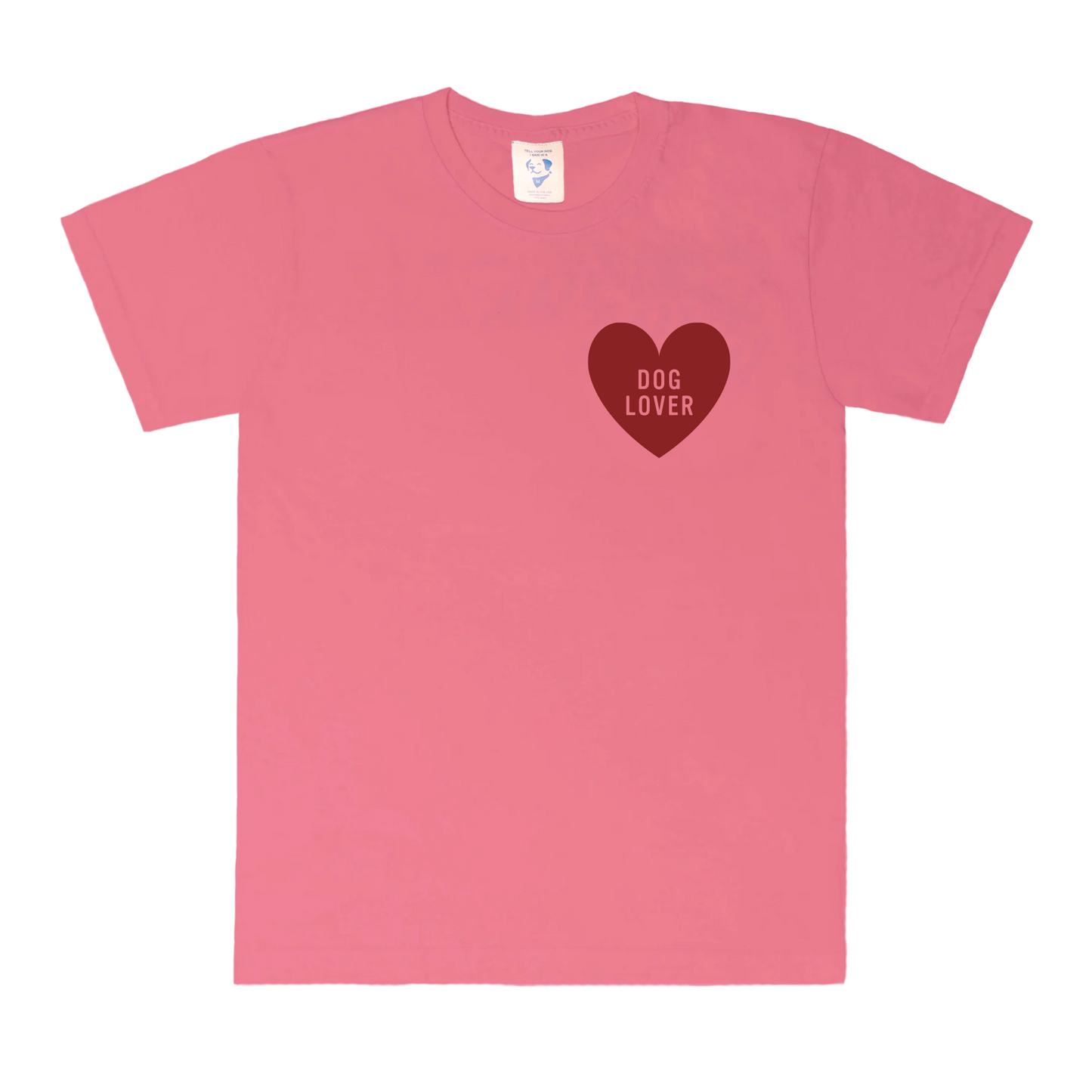 Dog Lover Badge Tee - Pink