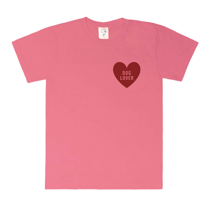 Dog Lover Badge Tee - Pink
