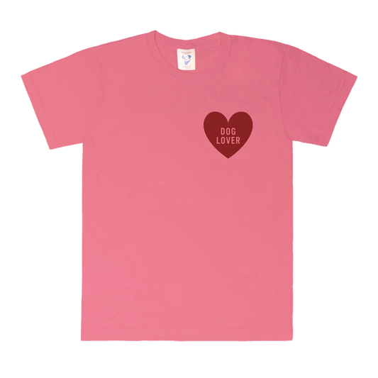 Dog Lover Badge Tee - Pink