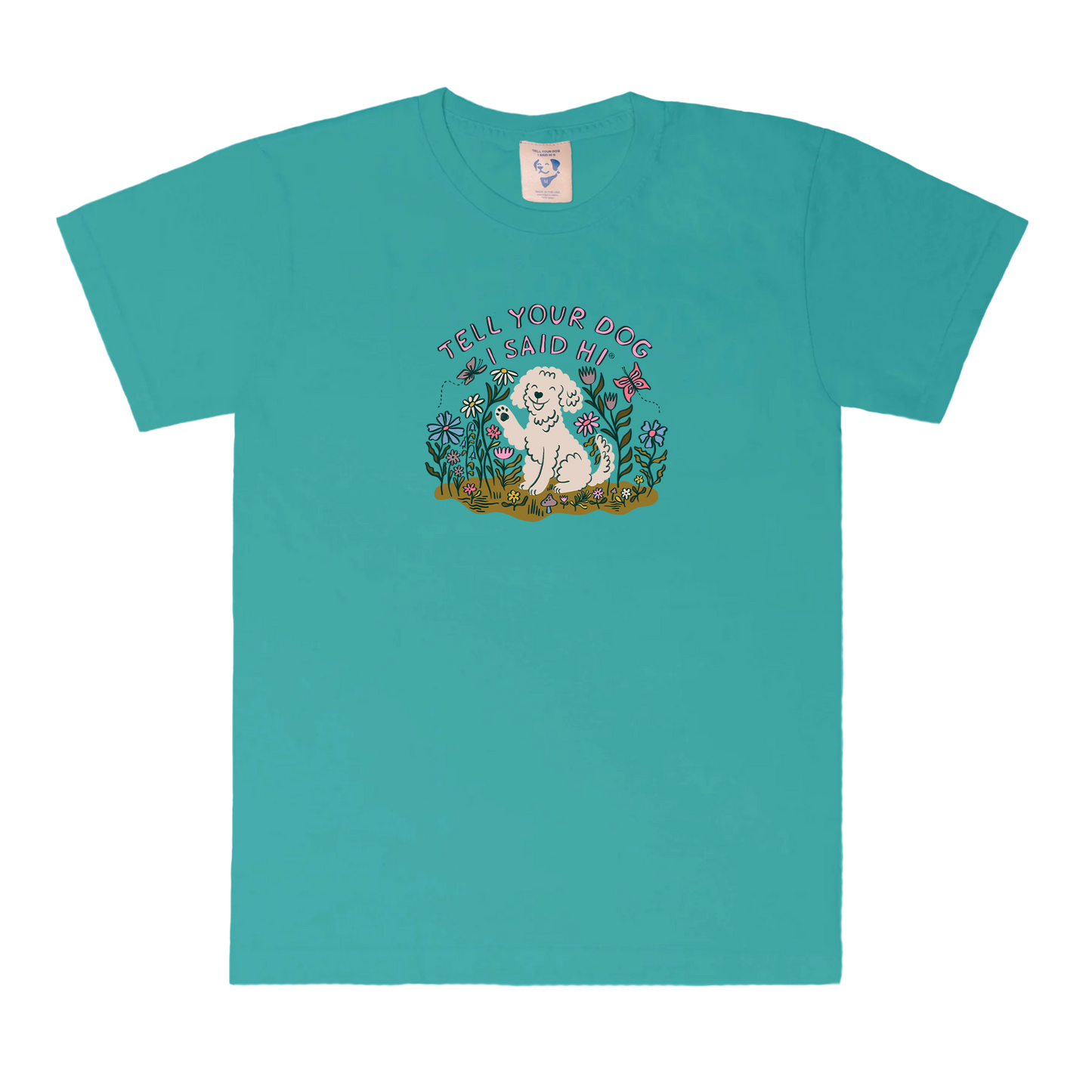 Hello Spring Tee - Spring Teal