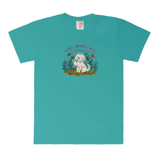 Hello Spring Tee - Spring Teal