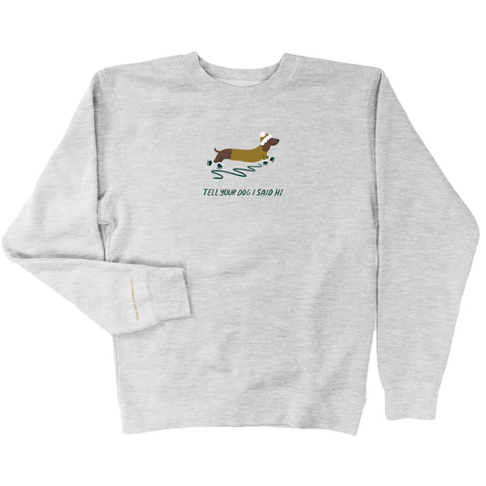 Ice Skating Dog Crewneck - Heather Grey