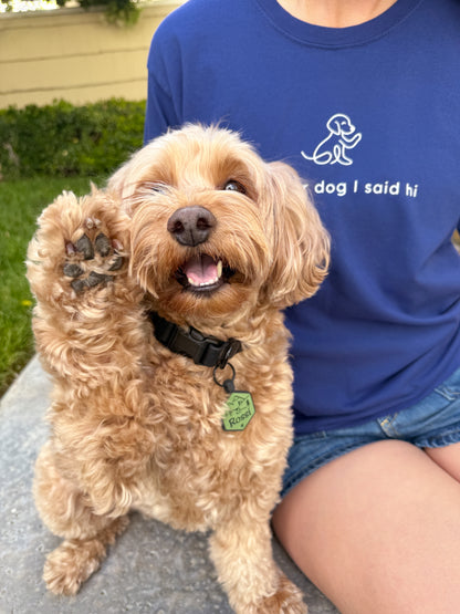 Waving Dog Tee - Navy