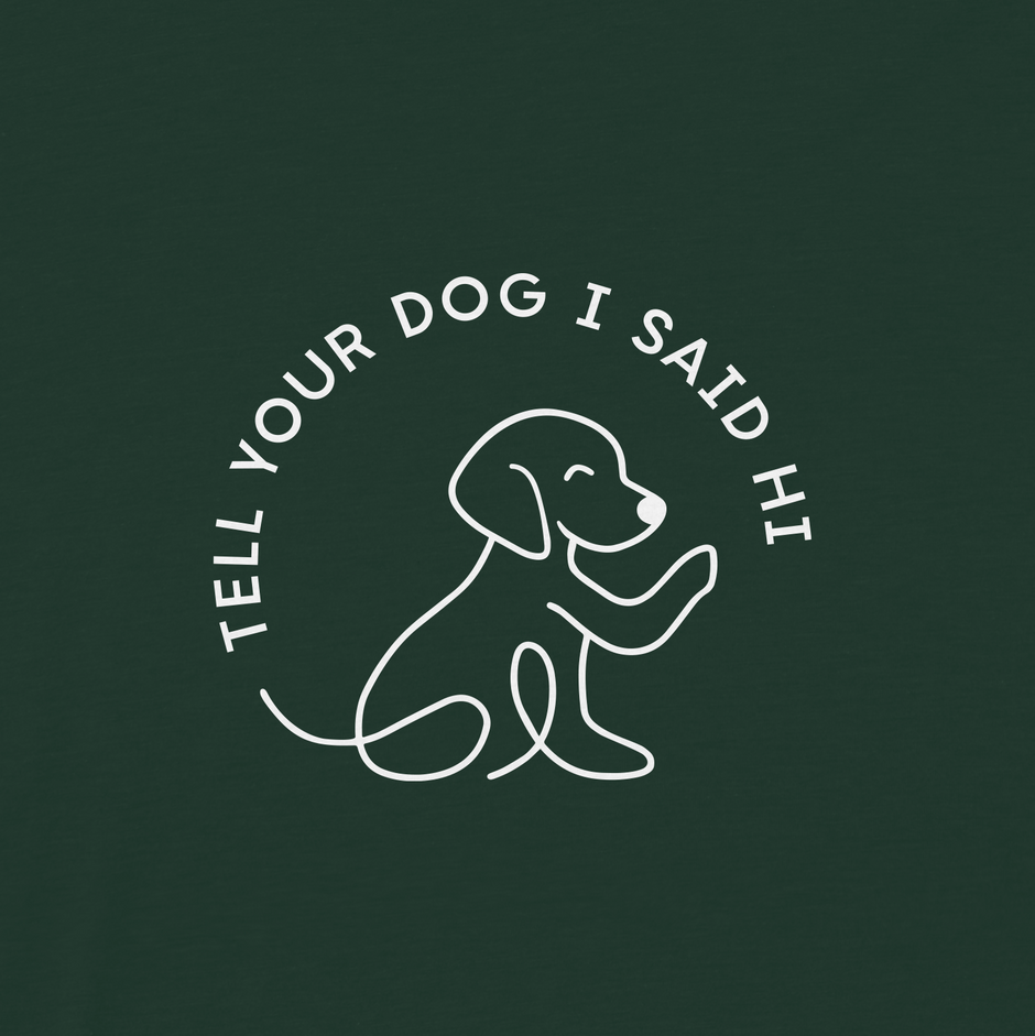 Properly Tied T-Shirt - Logo Pocket on Front - Graphic on Back - Wave Rider Dog on Powder Blue