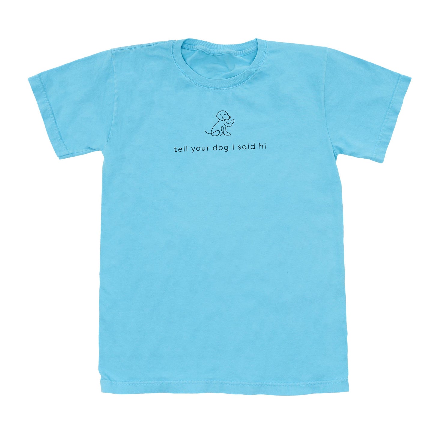 Waving Dog Tee - Light Blue