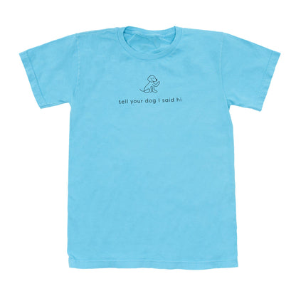 Waving Dog Tee - Light Blue