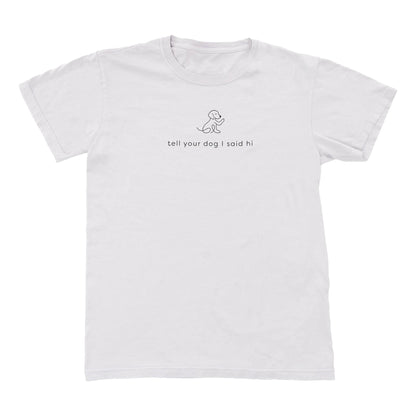 Waving Dog Tee - Dusty Lavender