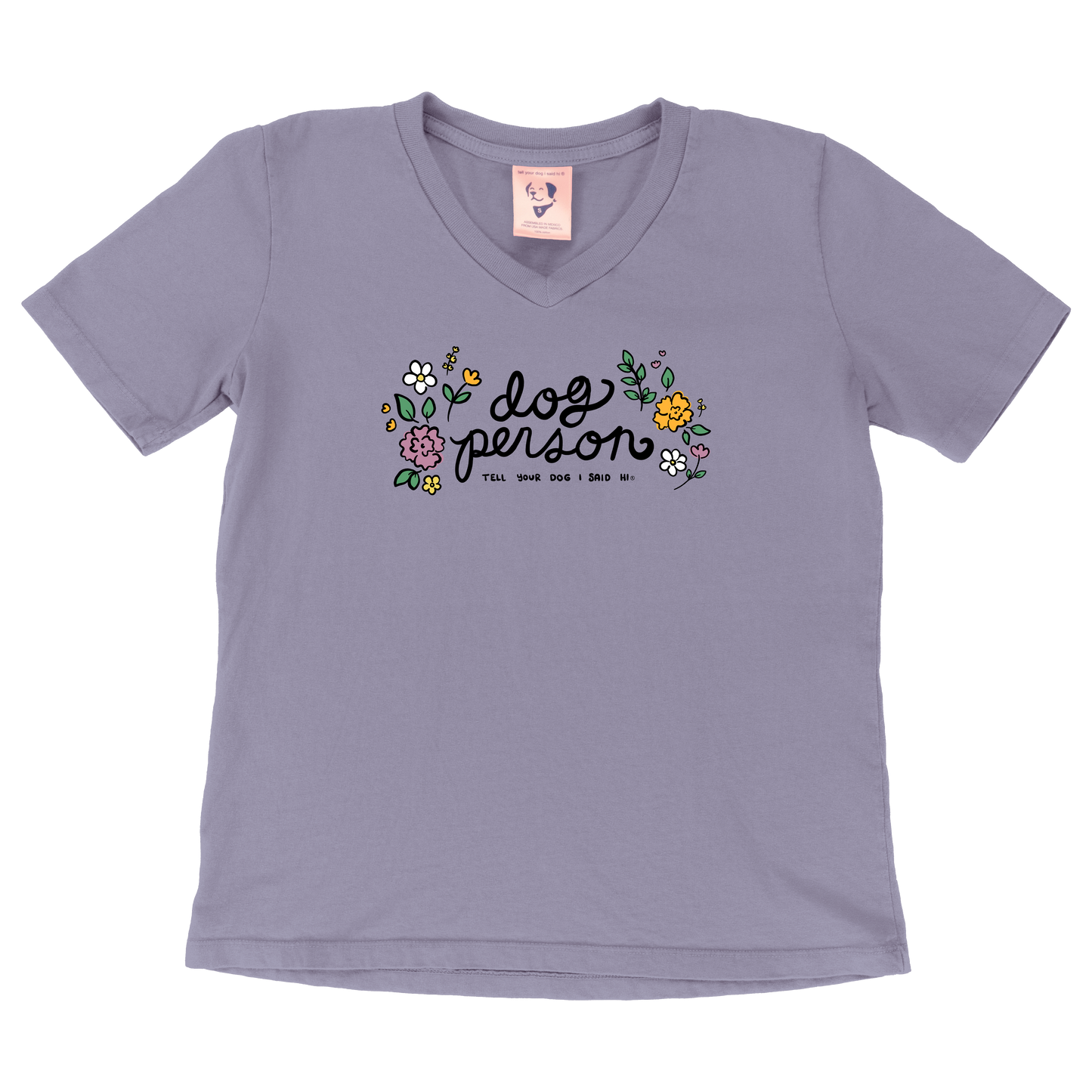 Dog Person Womens V-Neck - Lilac
