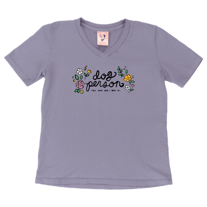 Dog Person Womens V-Neck - Lilac