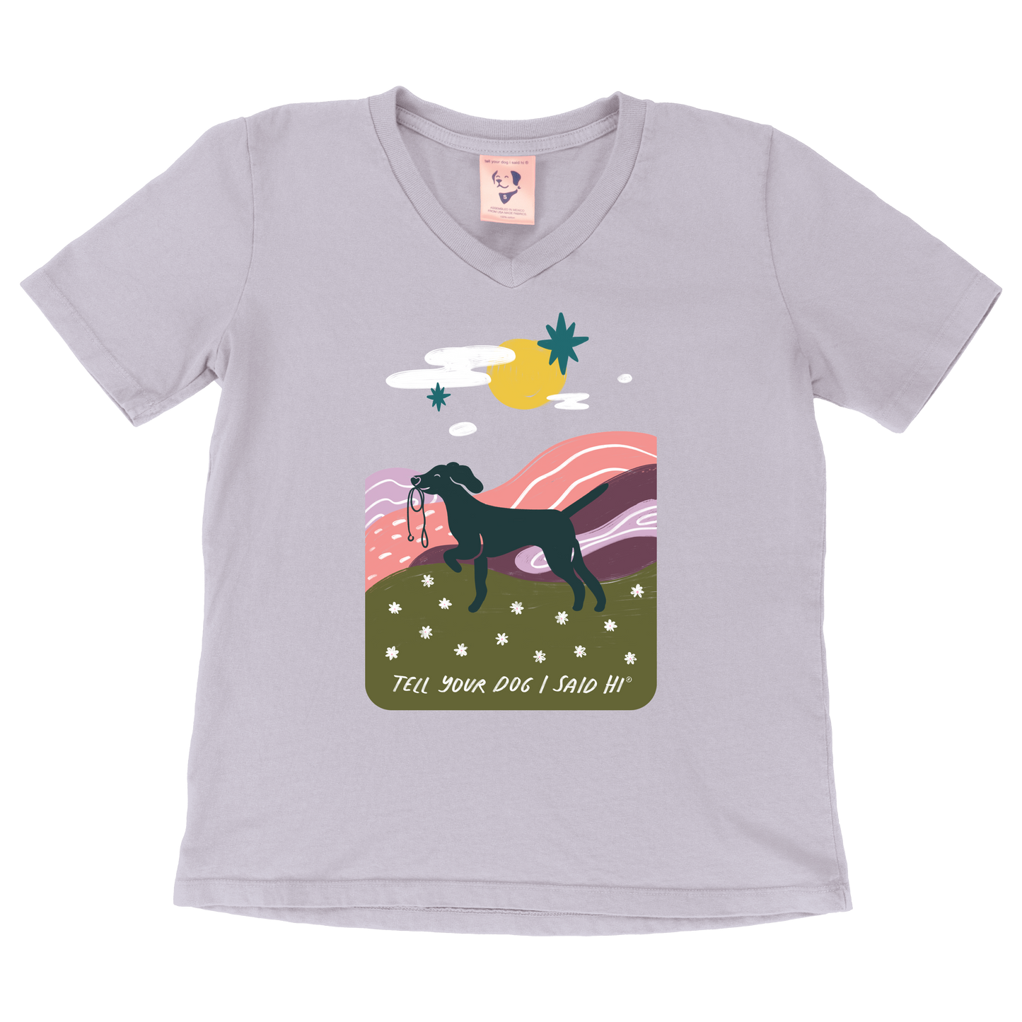 Daydream Walk Womens V-Neck - Lavender