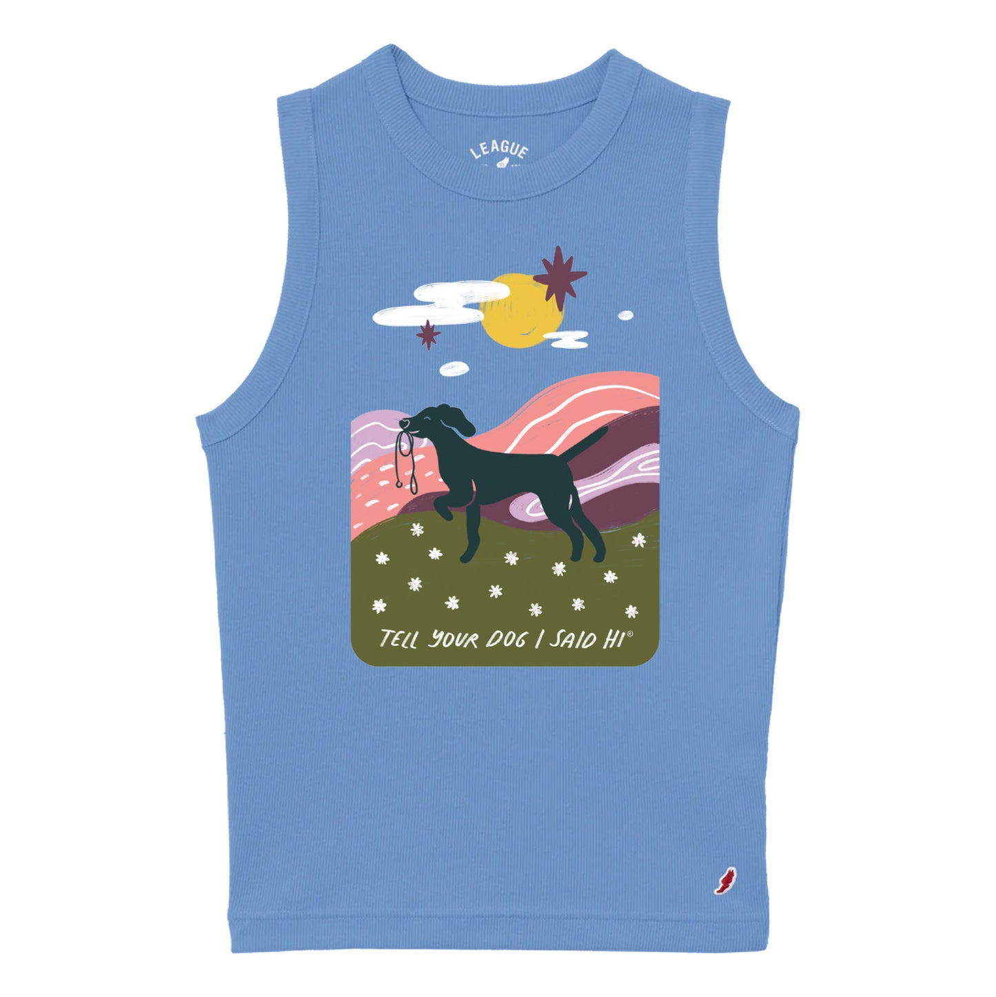 Daydream Walk Retro Rib Tank - Power Blue