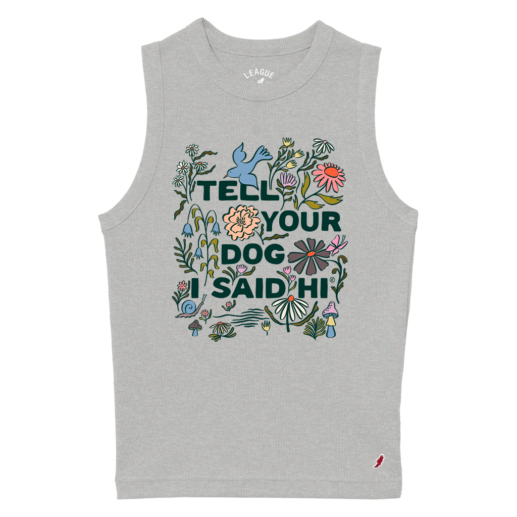 Garden Greeting Retro Rib Tank - Steel Gray