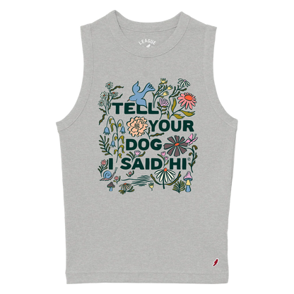 Garden Greeting Retro Rib Tank - Steel Gray