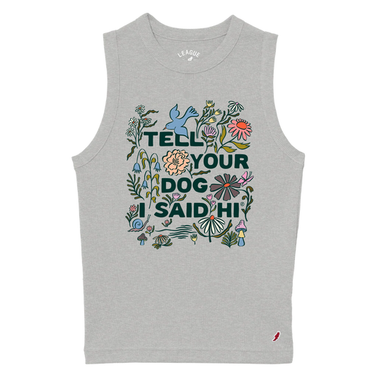 Garden Greeting Retro Rib Tank - Steel Gray