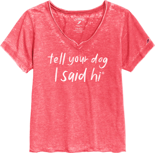 Handwritten V-Neck - Heather Hibiscus